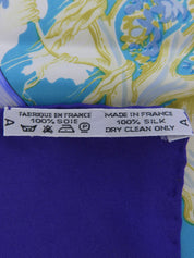 カレ90 Tropiquesパターンスカーフ ブルー/マルチ