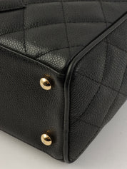 2003 Caviar Skin CC Mark Stitch Mini Boston Bag in Black