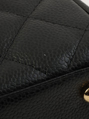 2003 Caviar Skin CC Mark Stitch Mini Boston Bag in Black