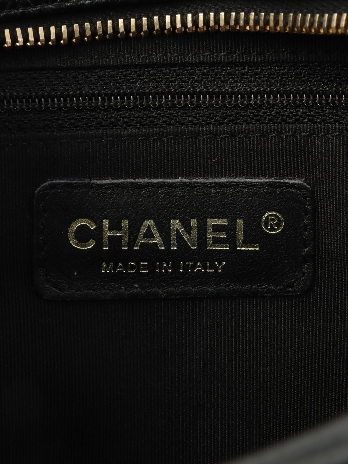 2003 Caviar Skin CC Mark Stitch Mini Boston Bag in Black