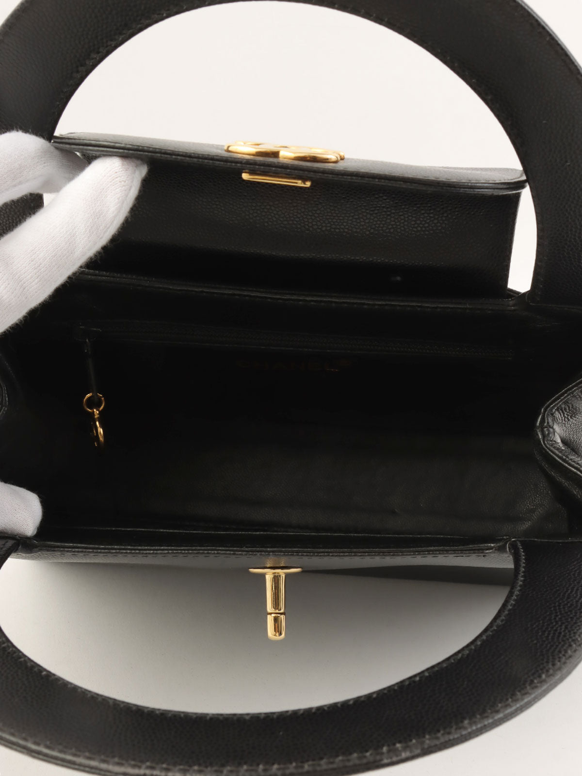 1998 CC Turnlock Handbag Black