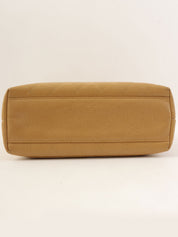 约2000年鱼子酱皮CC旋扣手提包，米色