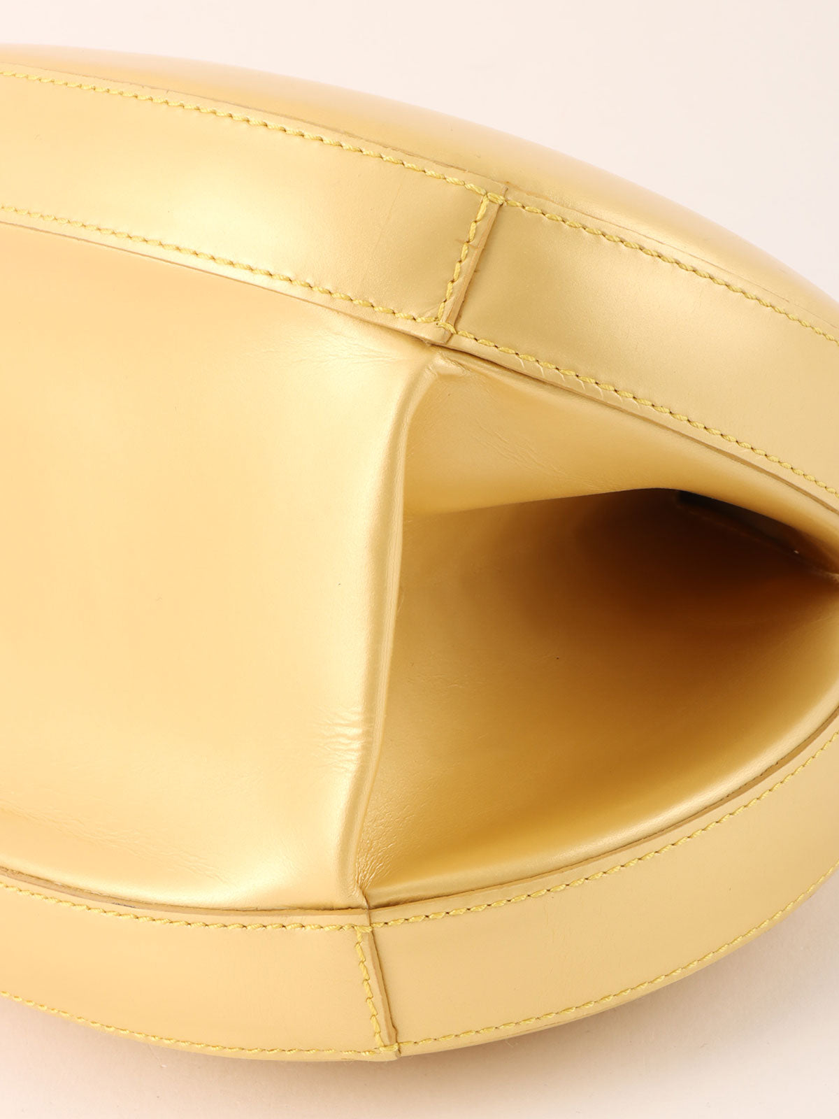 Round Anagram Embossed 2-Way Bag, Gold