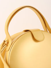 Round Anagram Embossed 2-Way Bag, Gold