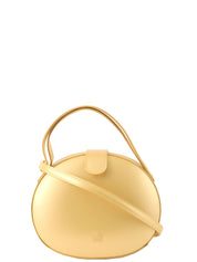 Round Anagram Embossed 2-Way Bag, Gold