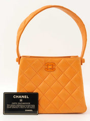 1997 CC Turnlock Handbag Mini Mandarin Orange