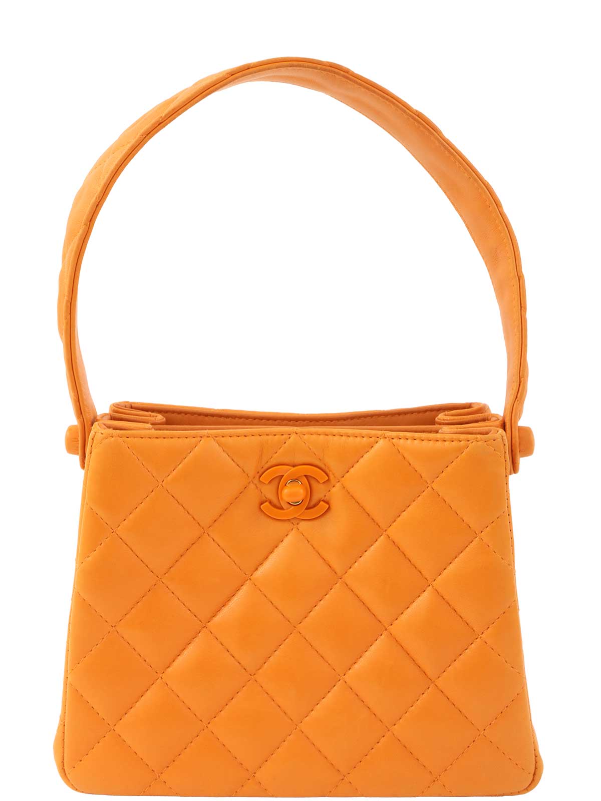 1997 CC Turnlock Handbag Mini Mandarin Orange