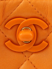 1997 CC Turnlock Handbag Mini Mandarin Orange