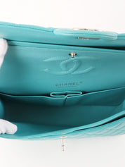 2014年頃製　クラシックフラップチェーンバッグ25cm　ターコイズブルー