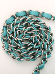 2014年頃製 クラシックフラップチェーンバッグ25cm ターコイズブルー