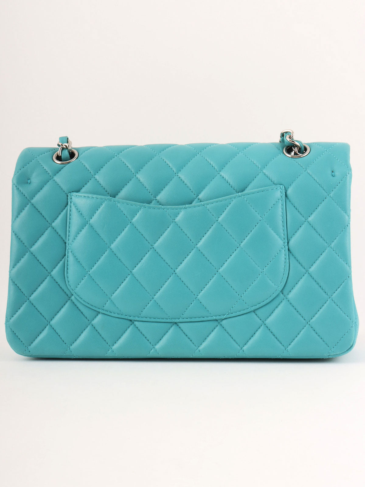2014年頃製 クラシックフラップチェーンバッグ25cm ターコイズブルー