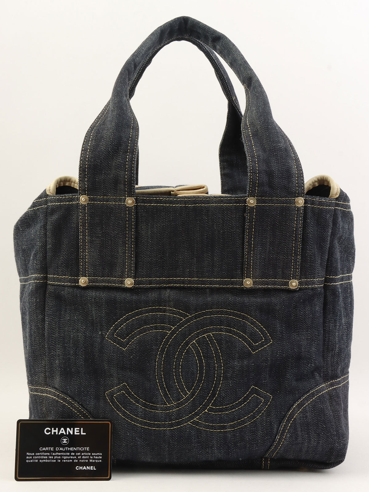 2005年頃製 スパークリングデニムCCマークステッチトートバッグ インディゴ