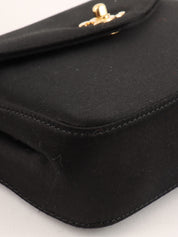 Circa 2000 Satin CC Turnlock Chain Bag Mini Black