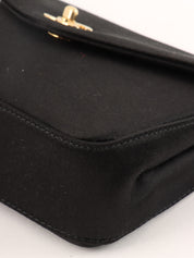 Circa 2000 Satin CC Turnlock Chain Bag Mini Black