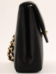 Circa 2000 Satin CC Turnlock Chain Bag Mini Black