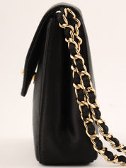 Circa 2000 Satin CC Turnlock Chain Bag Mini Black