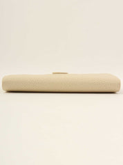 2000年頃製 キャビアスキンCCマークステッチロングウォレット アイボリー