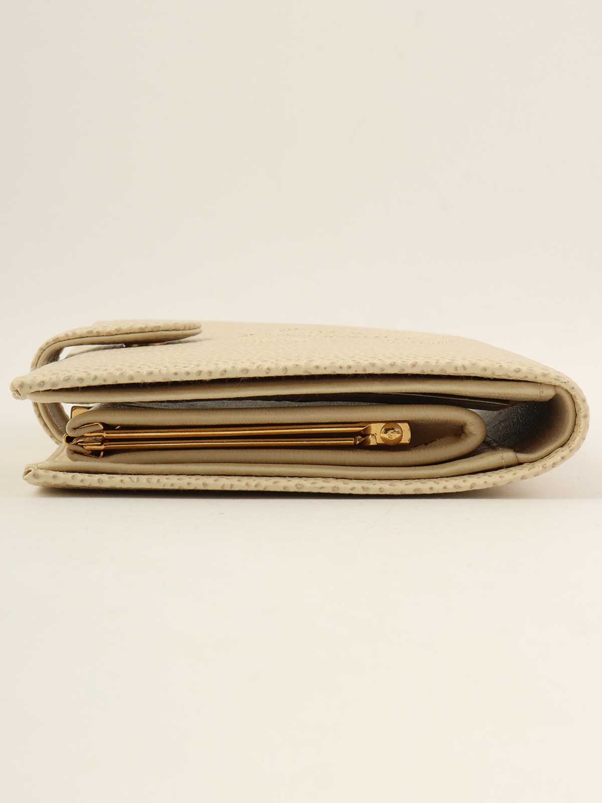 2000年頃製 キャビアスキンCCマークステッチロングウォレット アイボリー