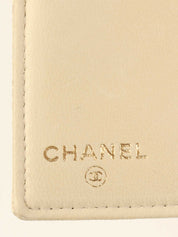 2000年頃製 キャビアスキンCCマークステッチロングウォレット アイボリー