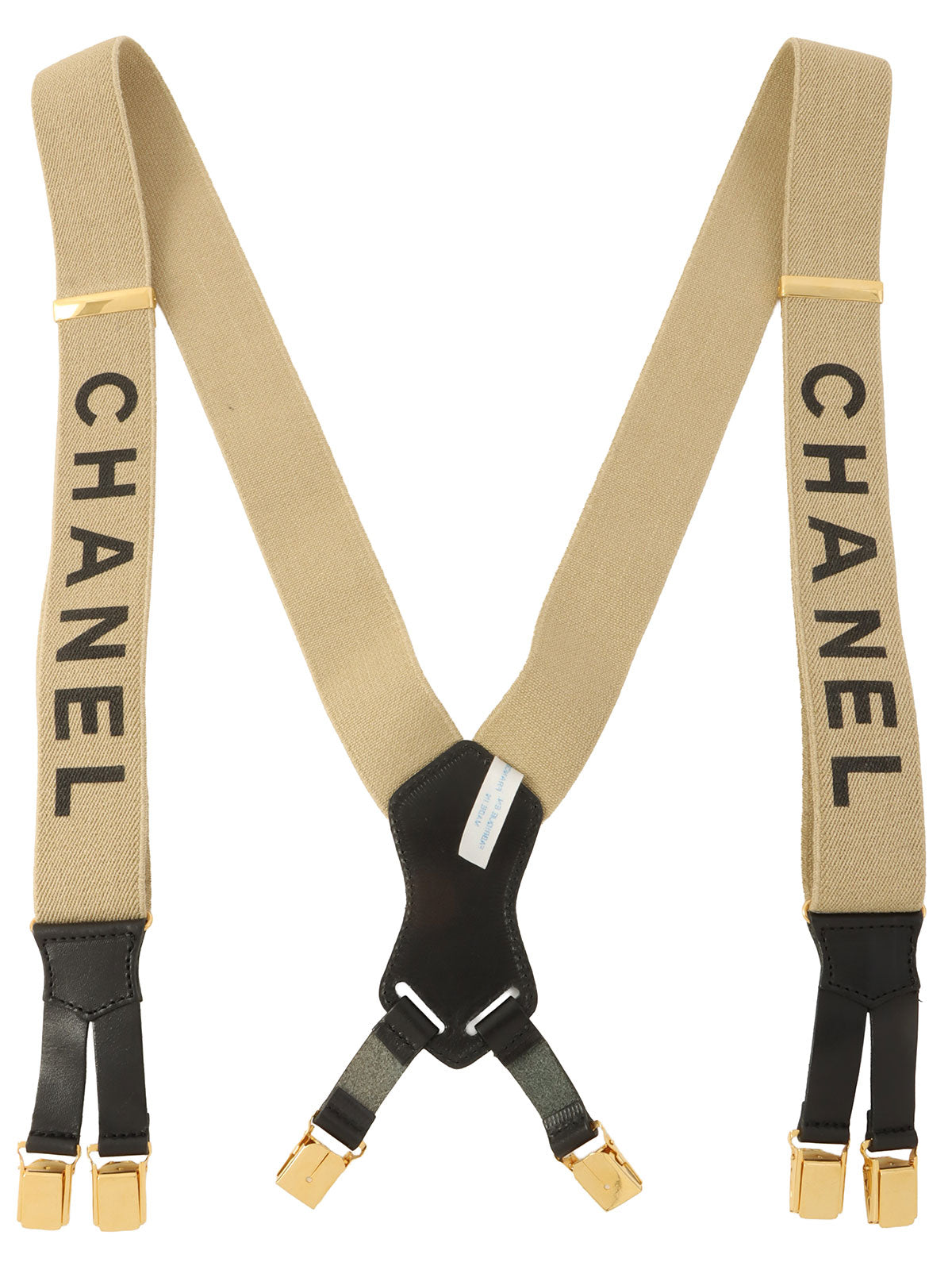 Logo Suspenders Beige