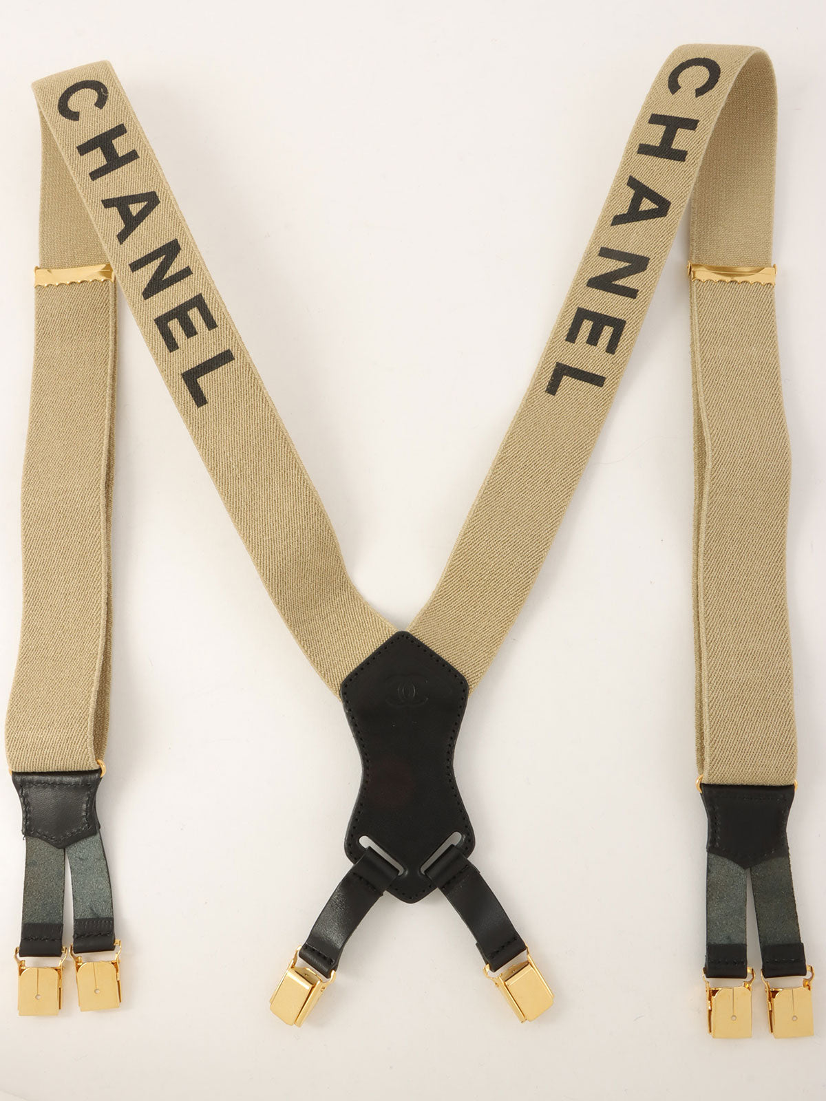 Logo Suspenders Beige