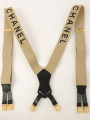 Logo Suspenders Beige