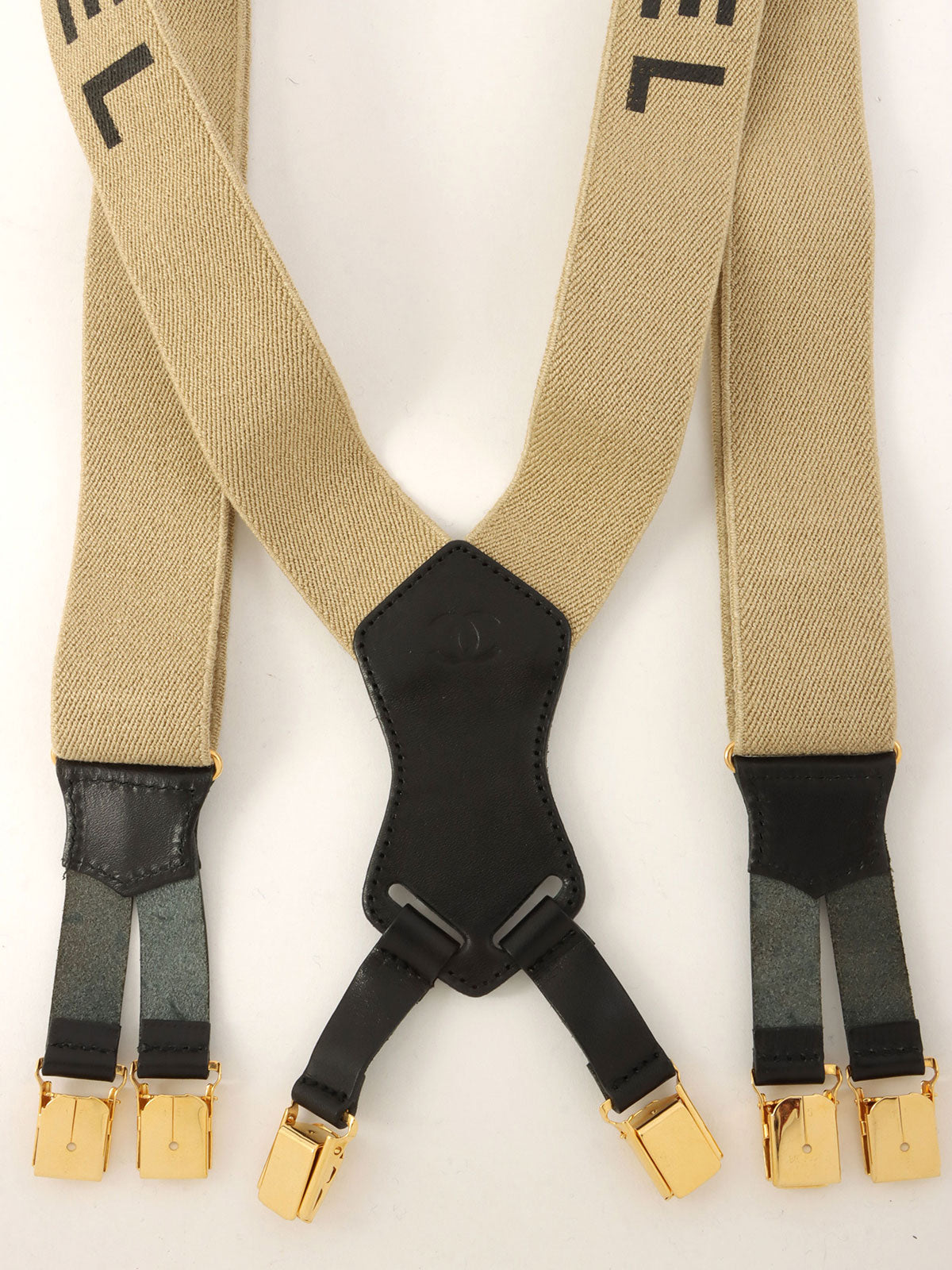 Logo Suspenders Beige