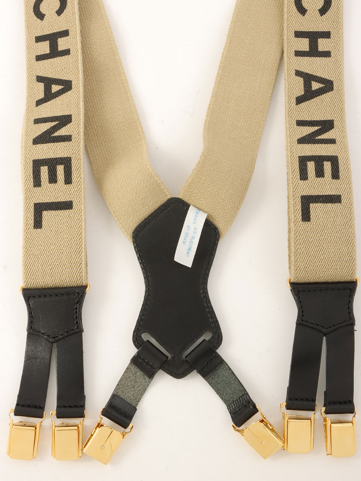 Logo Suspenders Beige