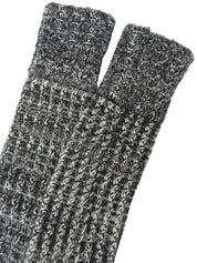 ラインストーンCCマークボタンチェーンデザインニットジャケット　グレー／ホワイト