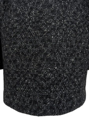 Tweed long jacket in black, gray, and white