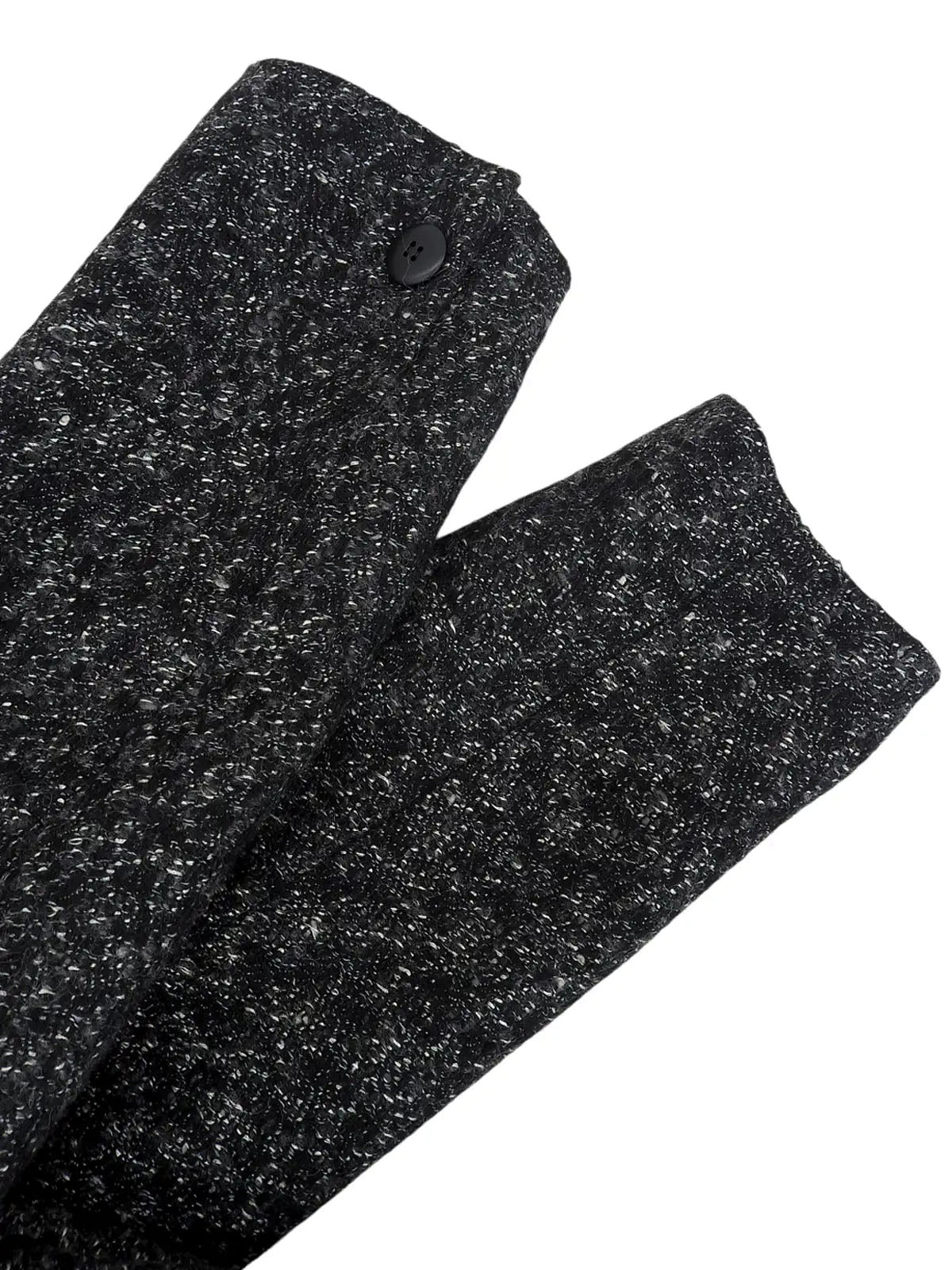 Tweed long jacket in black, gray, and white