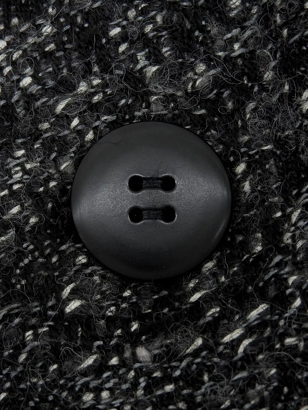 Tweed long jacket in black, gray, and white