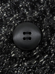 Tweed long jacket in black, gray, and white