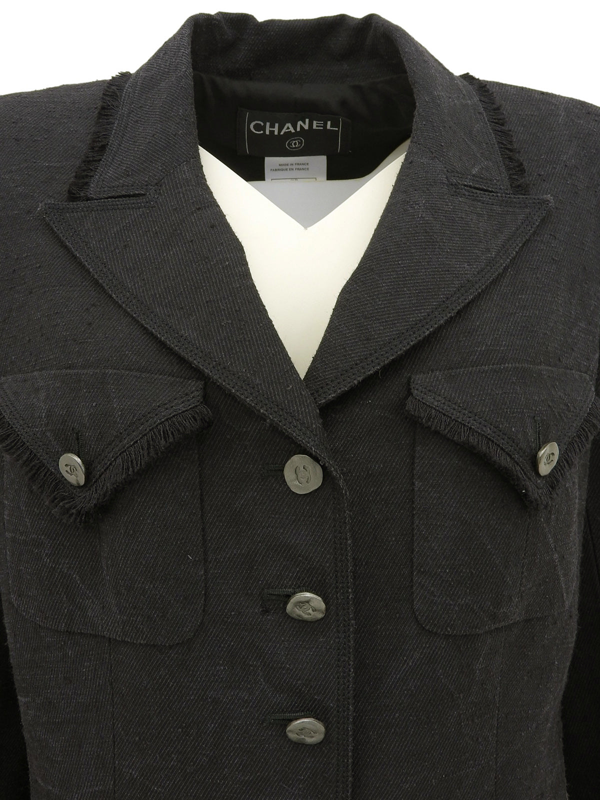 2006 Silk CC Mark Button Jacket Black