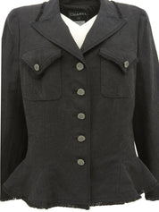 2006 Silk CC Mark Button Jacket Black