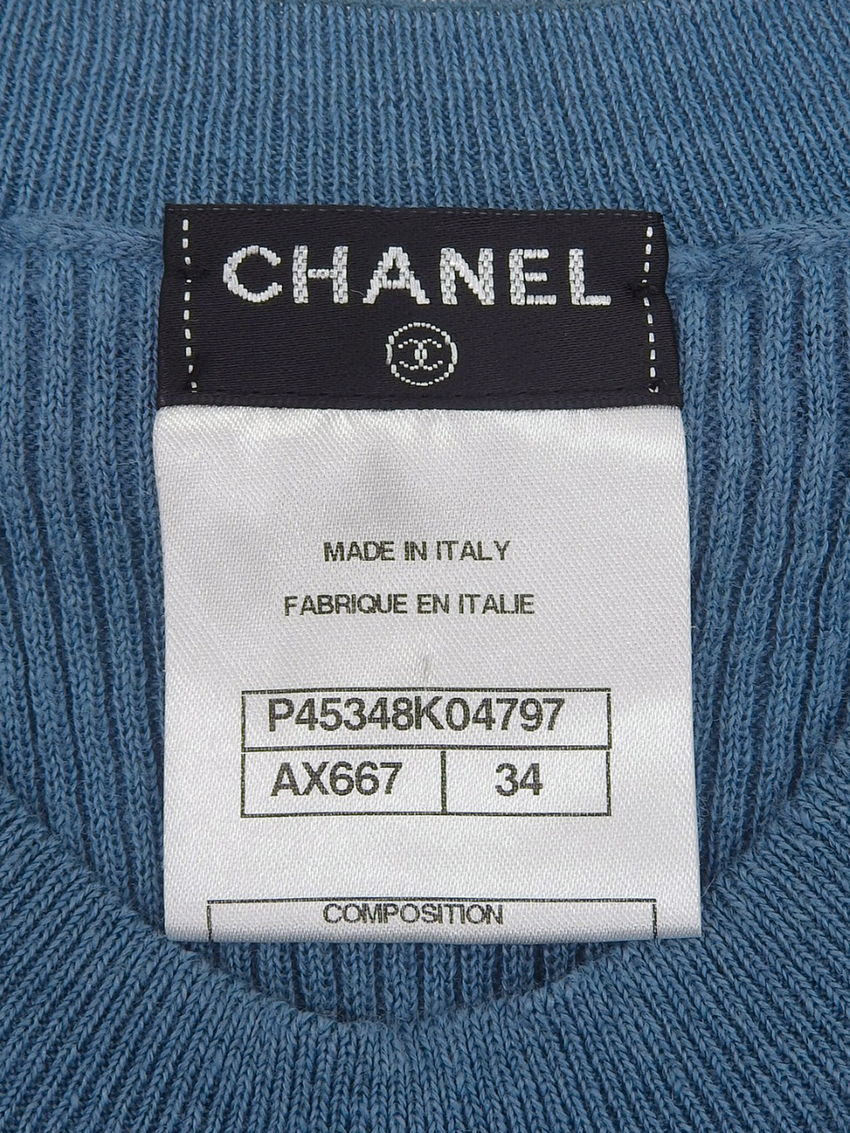 2013 CC mark button sleeveless knit top in blue