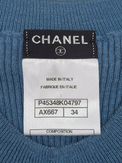 2013 CC mark button sleeveless knit top in blue