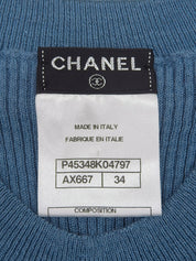 2013 CC mark button sleeveless knit top in blue