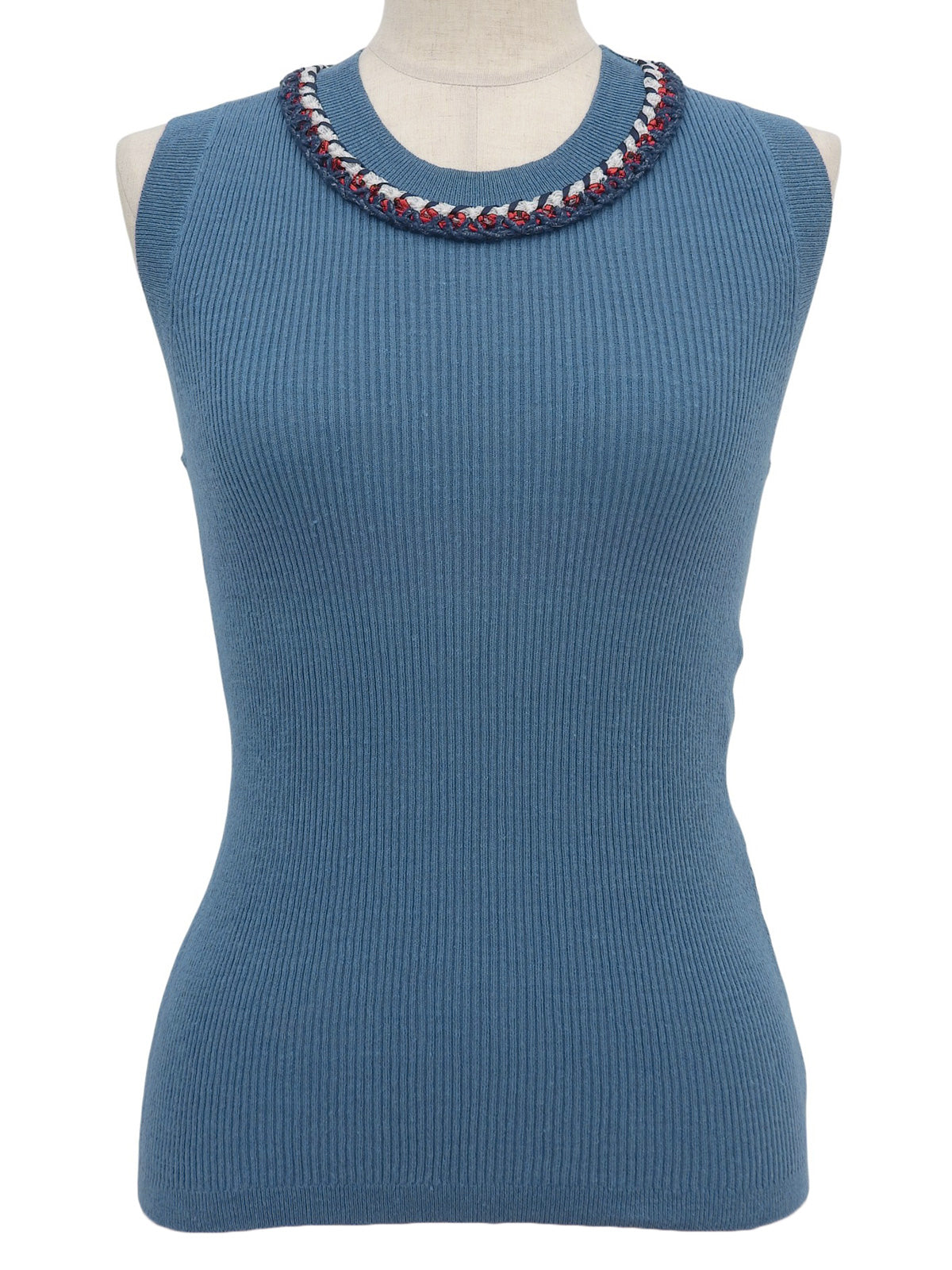 2013 CC mark button sleeveless knit top in blue