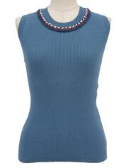 2013 CC mark button sleeveless knit top in blue