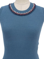 2013 CC mark button sleeveless knit top in blue