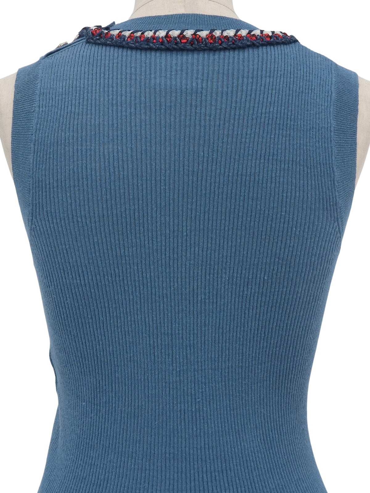 2013 CC mark button sleeveless knit top in blue