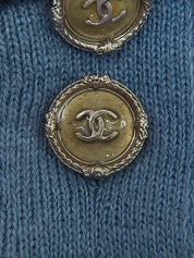 2013 CC mark button sleeveless knit top in blue