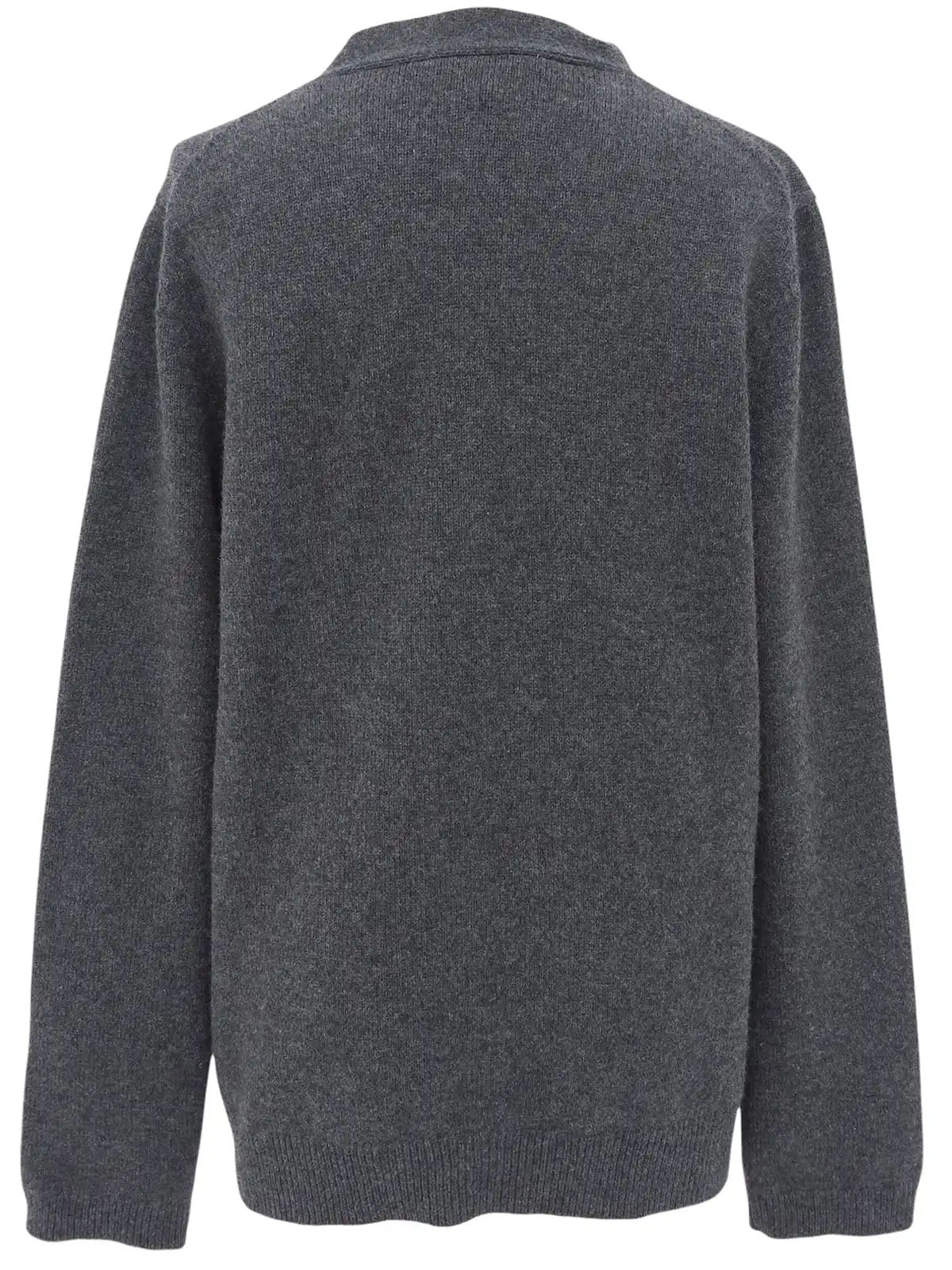 Cashmere logo button cardigan in grey