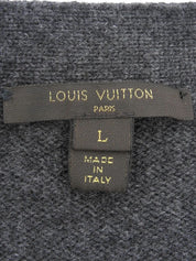 Cashmere logo button cardigan in grey
