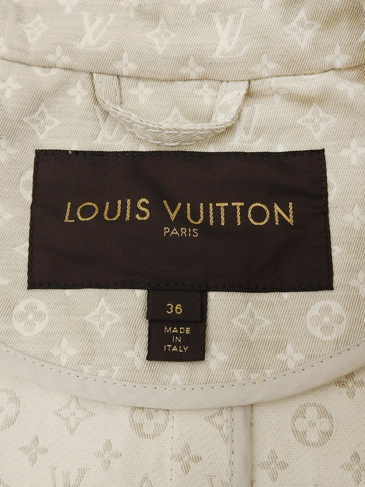 Monogram Pattern Logo Button Trench Coat in Ivory