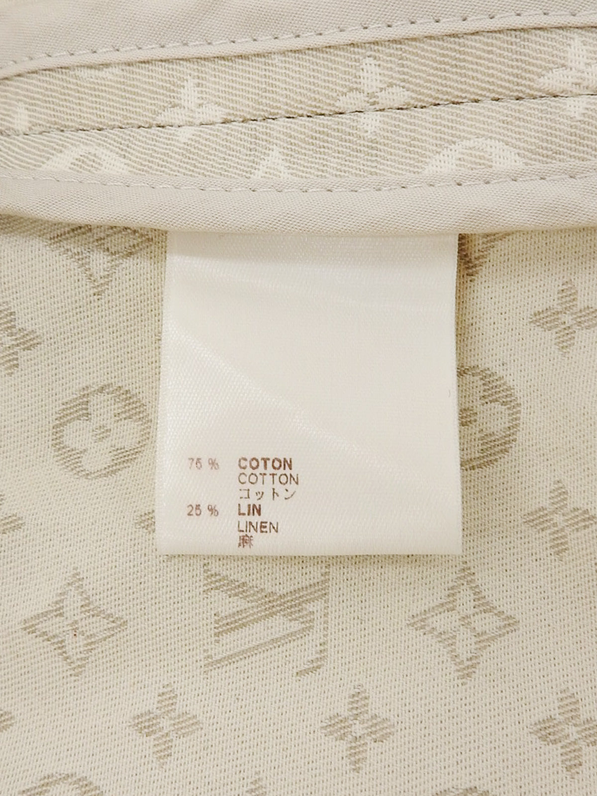 Monogram Pattern Logo Button Trench Coat in Ivory