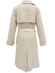 Monogram Pattern Logo Button Trench Coat in Ivory