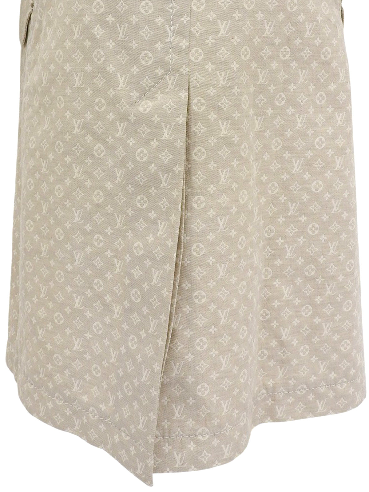 Monogram Pattern Logo Button Trench Coat in Ivory