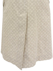 Monogram Pattern Logo Button Trench Coat in Ivory